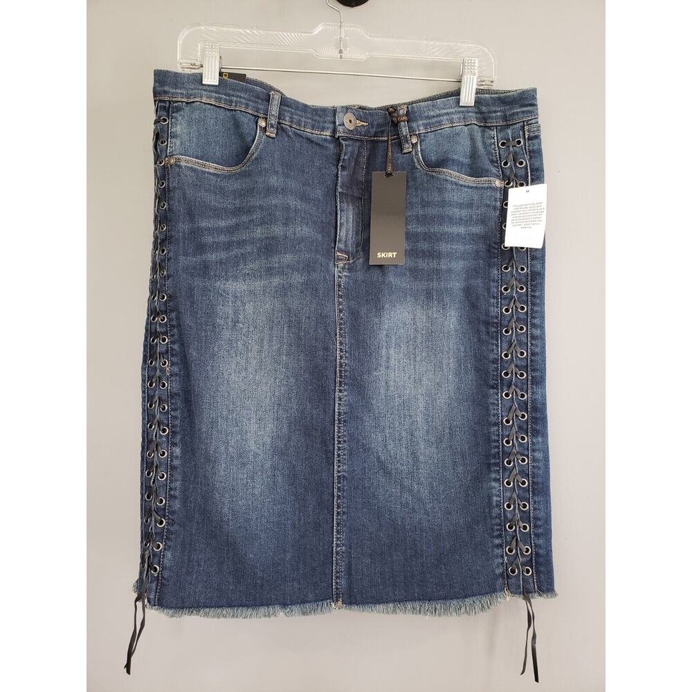 NEW Size 32 / 12 Denim Skirt vintage y2k braided jean 2000s Jeans‎ By Buffalo
